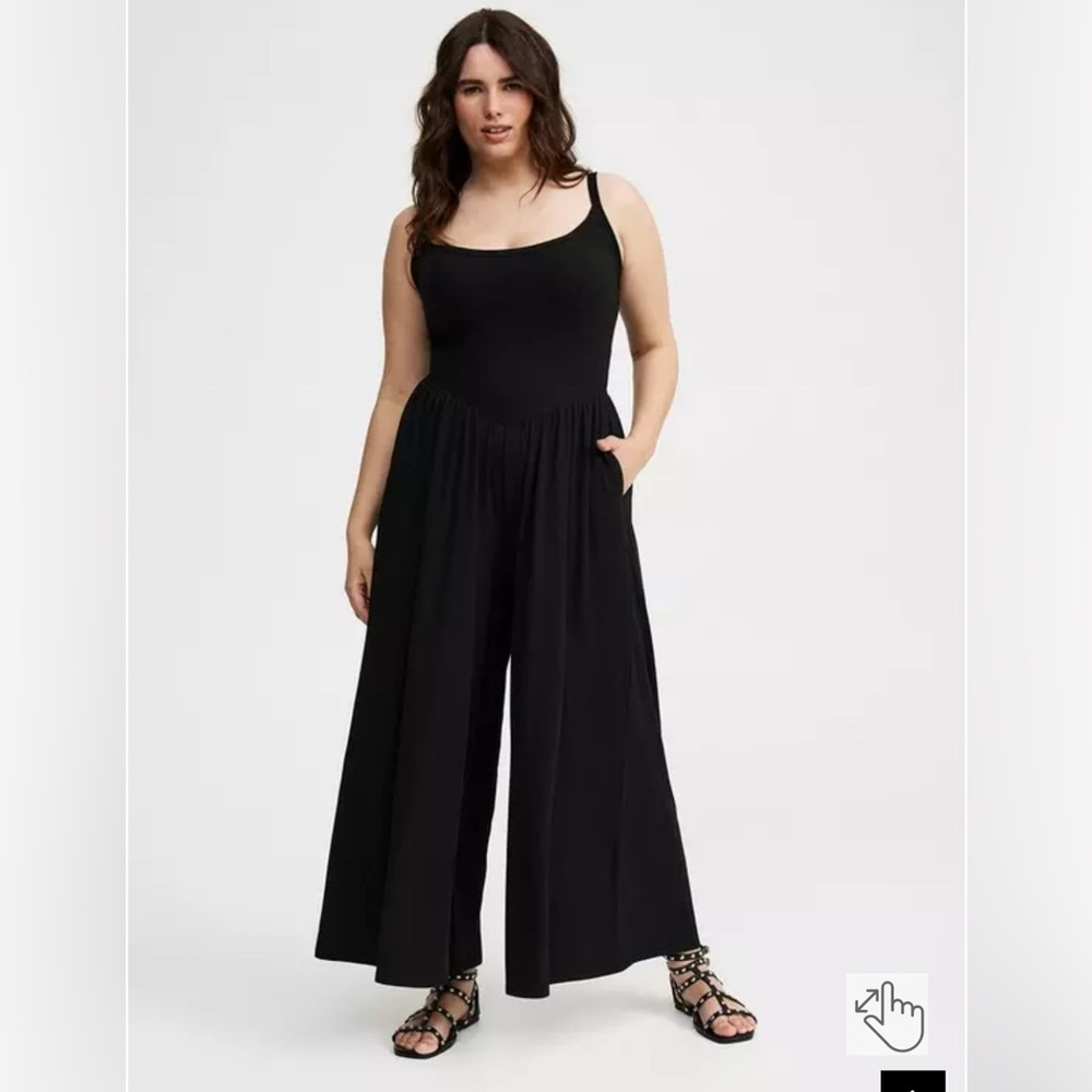 torrid Black Wide-Leg Scoop Neck Jumpsuit